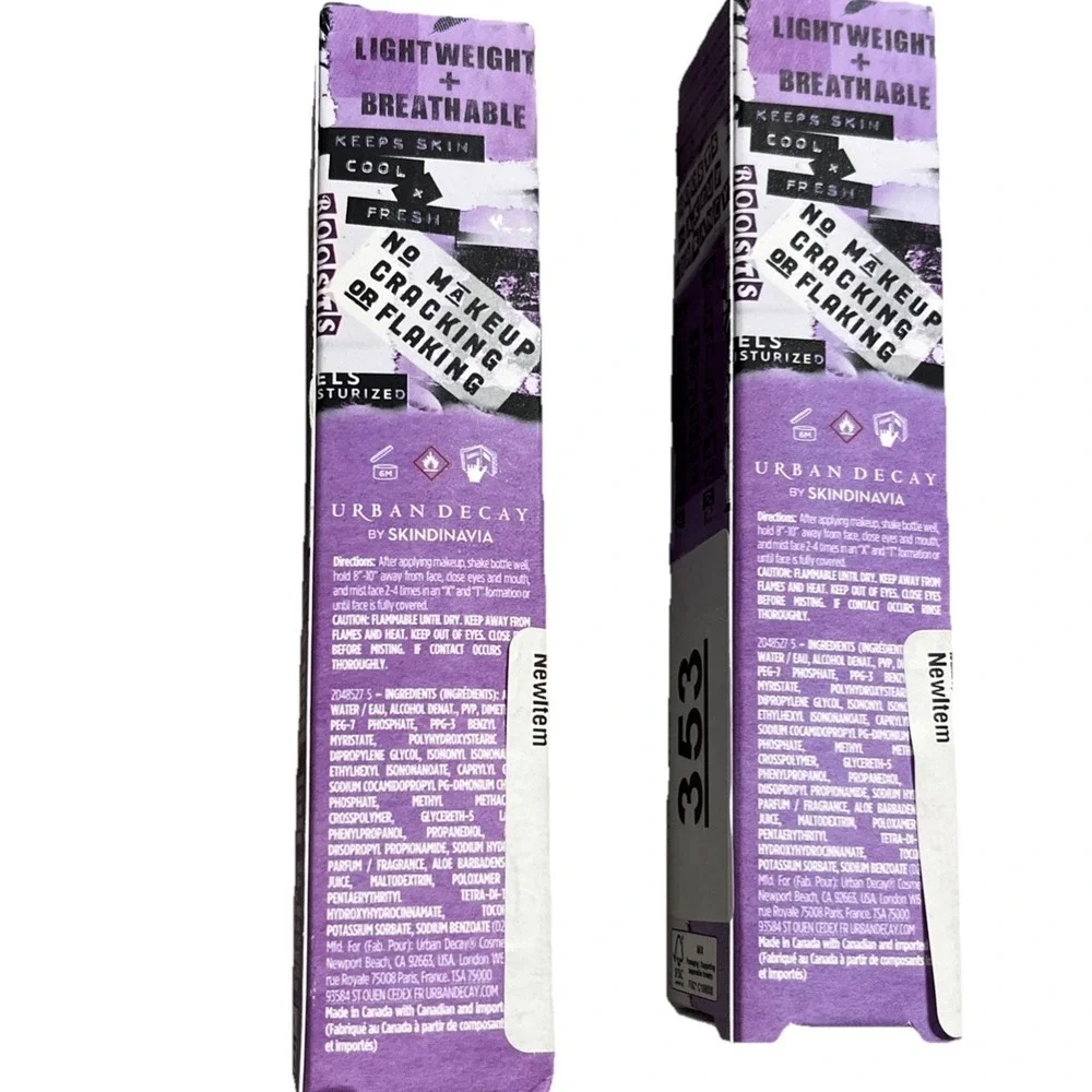 2 Urban Decay All Nighter Long Lasting Waterproof Makeup Setting Spray 1oz Ea.
